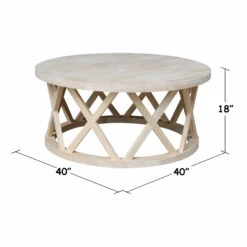 OT-46CR Ceylon Round Coffee Table -Wilmington OT 46CR DIMENSION