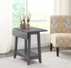 OT-22DL Dropleaf Side Table -Wilmington OT105 22DL Heather Gray Room