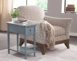 OT-1222 Narrow Side Table With Drawer -Wilmington OT32 1222 Ocean Blue Room