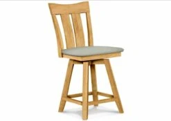 S-132SW-F6 Upholstered Ava Swivel Counter Stool -Wilmington S 132SW F56 Greenlight Misty Gray