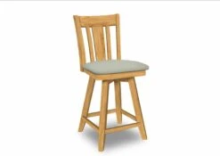 S-102SW-F6 Upholstered San Remo Swivel Counter Stool -Wilmington S 192 F56 Greenlight Misty Gray