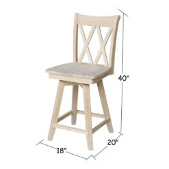 S-202SW XX Swivel Counter Stool -Wilmington S 202SW DIMENSION