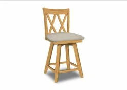 S-202SW-F6 Upholstered XX Swivel Counter Stool -Wilmington S 202SW F47 Beyond Mink