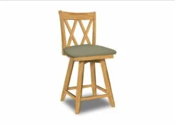 S-202SW-F6 Upholstered XX Swivel Counter Stool -Wilmington S 202SW F58 Greenlight Mirage