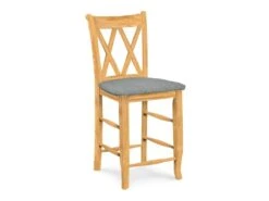 S-2002-F6 Upholstered Double X Back Counter Stool -Wilmington S 202UPH F37 Phoebe Slate