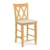 S-2002-F6 Upholstered Double X Back Counter Stool