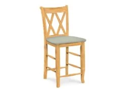 S-2002-F6 Upholstered Double X Back Counter Stool -Wilmington S 202UPH F56 Greenlight Misty Gray