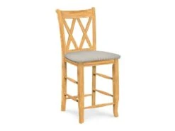 S-2002-F6 Upholstered Double X Back Counter Stool -Wilmington S 202UPH F79 Haberdash Gray