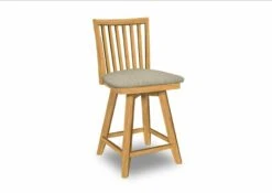 S-262SW-F6 Upholstered Mission Swivel Counter Stool -Wilmington S 262SW F49 Majorly Linen