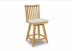 S-262SW-F6 Upholstered Mission Swivel Counter Stool -Wilmington S 262SW F55 Greenlight Buff