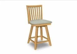 S-262SW-F6 Upholstered Mission Swivel Counter Stool -Wilmington S 262SW F56 Greenlight Misty Gray