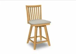 S-262SW-F6 Upholstered Mission Swivel Counter Stool -Wilmington S 262SW F79 Haberdash Gray
