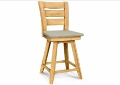 S-292SW-F6 Upholstered Tuscany Swivel Counter Stool -Wilmington S 292SW F49 Majorly Linen