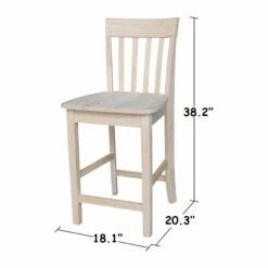 S-3012 Slat Back Counter Stool -Wilmington S 3012 DIMENSION