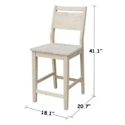 S-32 Aspen Panel Back Counter Stool -Wilmington S 32 DIMENSION