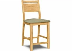 S-32-F6 Upholstered Aspen Panel Back Counter Stool -Wilmington S 32 F67 Caliente Flint
