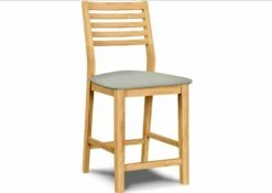 S-42-F6 Upholstered Aspen Ladder Back Counter Stool -Wilmington S 42 F56 Greenlight Misty Gray