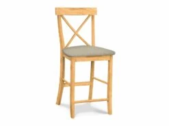 S-6132-F6 Upholstered X Back Counter Stool -Wilmington S 6132 F49 Majorly Linen