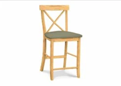 S-6132-F6 Upholstered X Back Counter Stool -Wilmington S 6132 F58