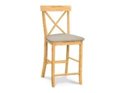 S-6132-F6 Upholstered X Back Counter Stool -Wilmington S 6132UPH F47 Beyond Mink