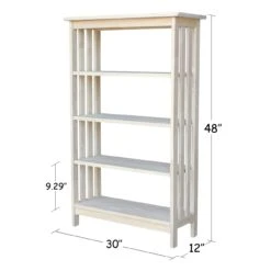 SH-4830M 48 Inch Tall Mission Bookcase -Wilmington SH 4830M DIMENSION