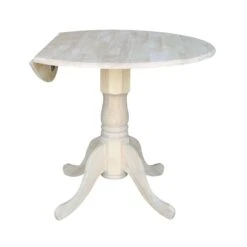 T-36DP 36″ Round Drop Leaf Table -Wilmington T 36DP ONE LEAF DOWN