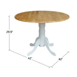 T-42DP 42″ Round Drop Leaf Table 18 T-42DP 42″ Round Drop Leaf Table -Wilmington T02 42DP DIMENSION