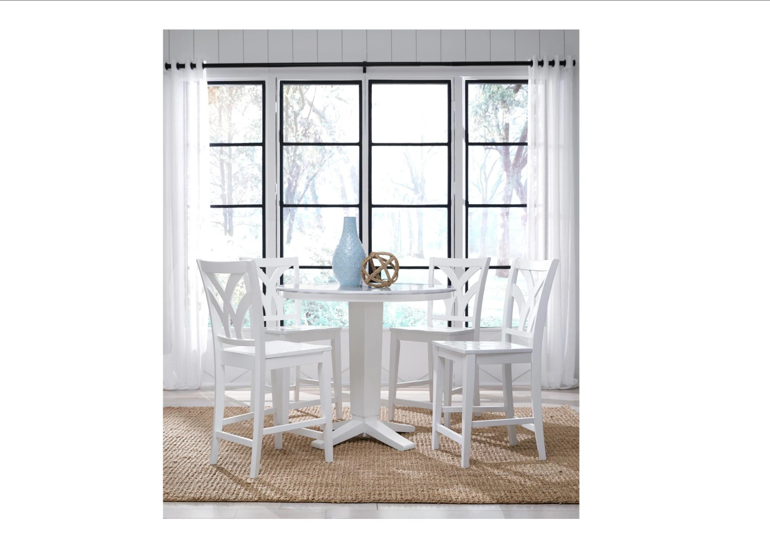 T128-42RT Hampton Round Table With 4 Palm Stools 1 T128-42RT Hampton Round Table With 4 Palm Stools