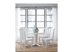 T128-42RT Hampton Round Table With 4 Seaside Chairs